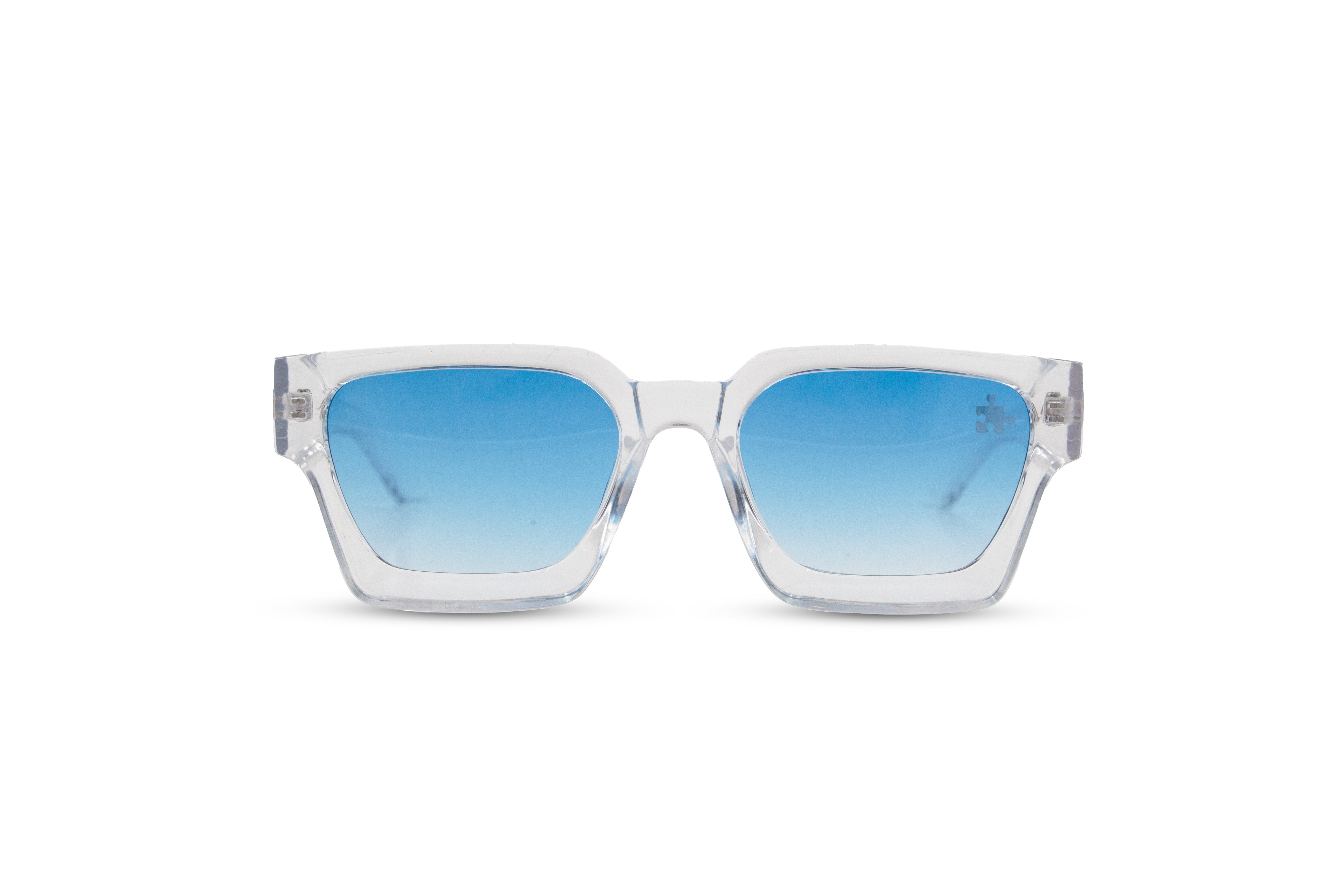 Transparent Blue Rectangle sunglasses  Peter Clear Blue Square Sunglasses main image 2